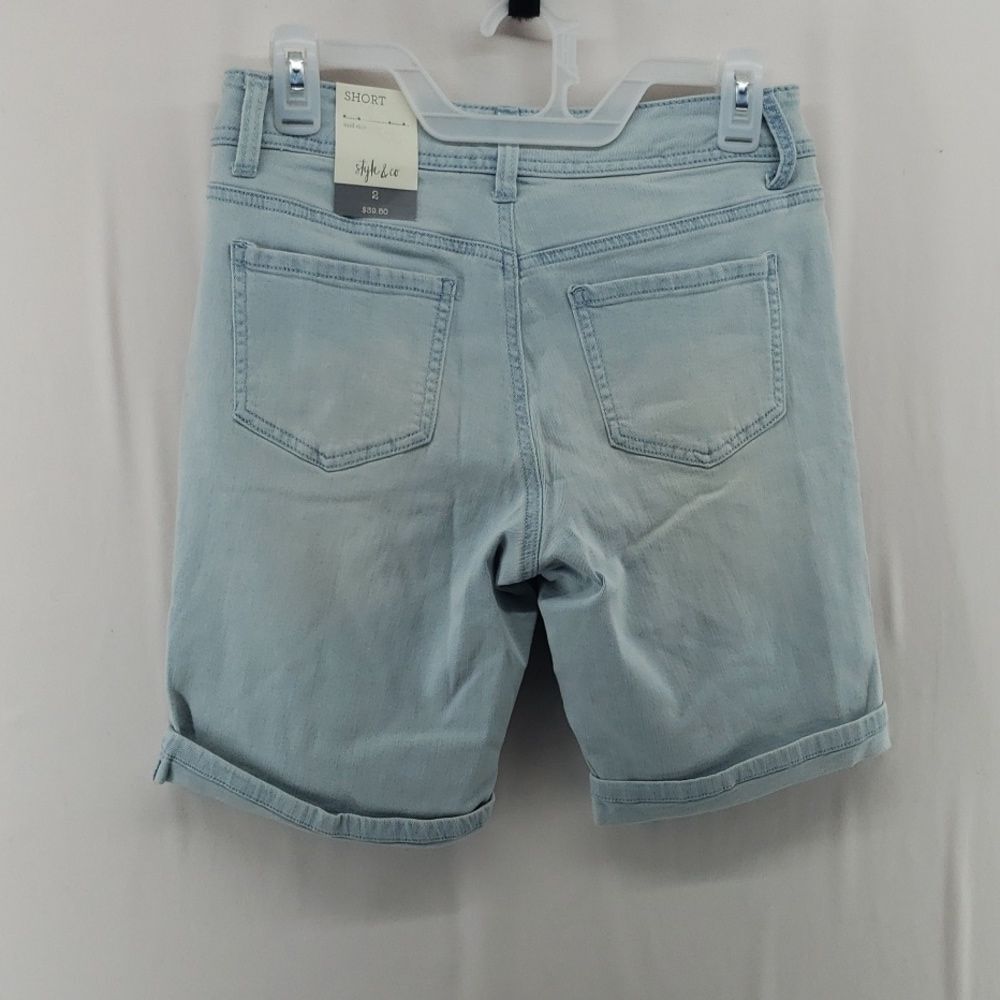 Style & Co Mid Rise Shorts Size 2 Casual Denim Summer (AM) - Picture 9 of 9